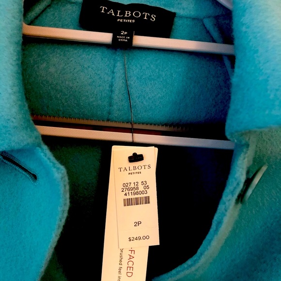 NWT Talbots Turquoise Plush Wool Jacket - Picture 2 of 5